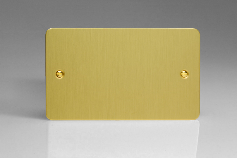 Varilight Ultraflat Brushed Brass Double Blank Plate - Switch Socket ...