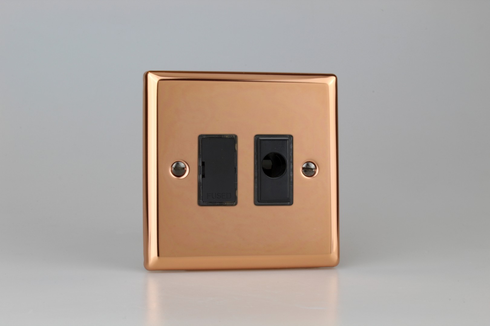 Varilight Urban Polished Copper 13a Unswitched Fused Spur Flex Outlet Switch Socket And Supplies 9580